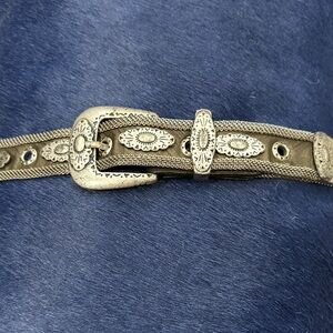Sand Castle USA Silver and Leather Embellished Belt